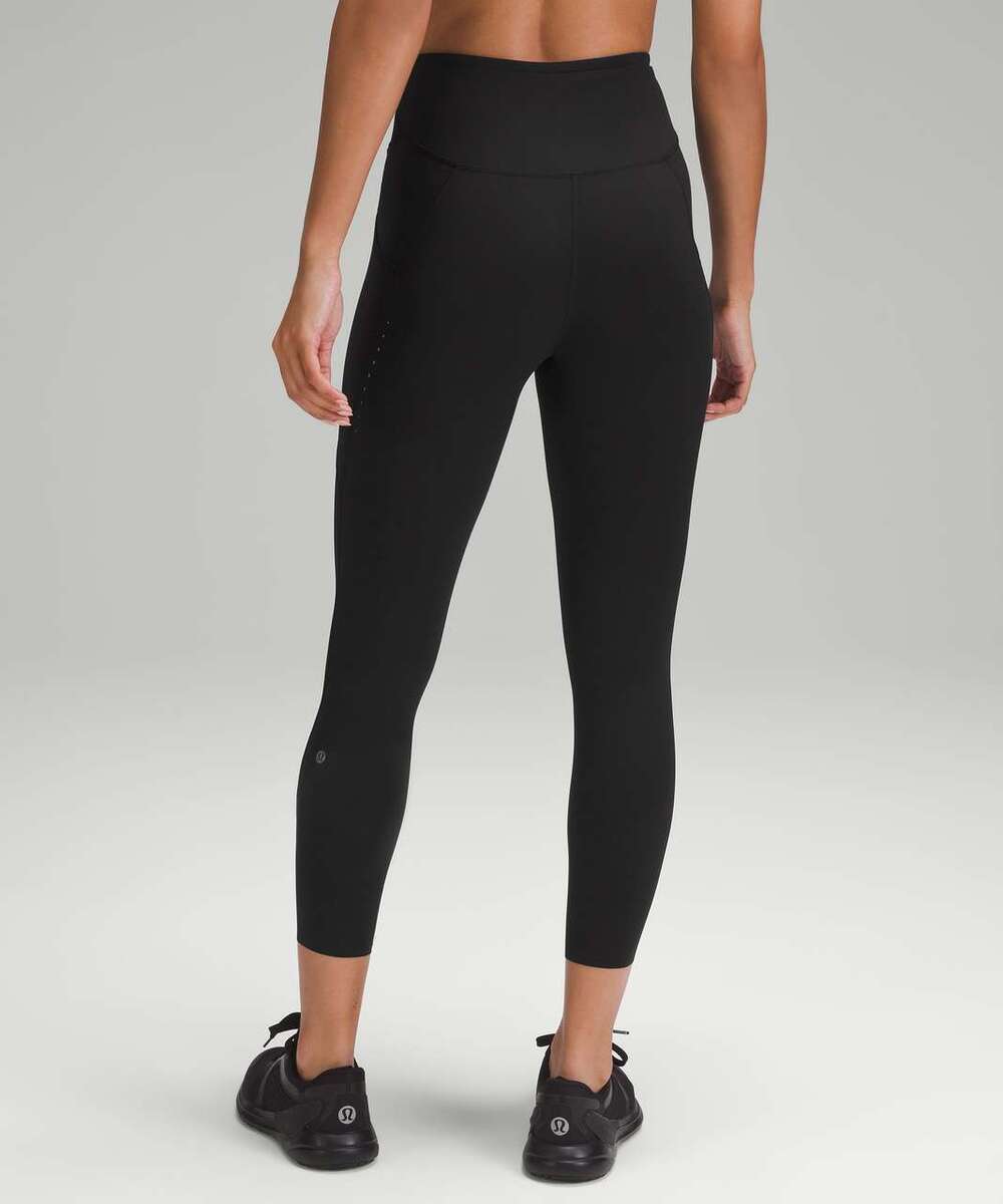 Lululemon Fast and Free Tight 2 25" Legging Black High Rise Pockets Nulux Gym